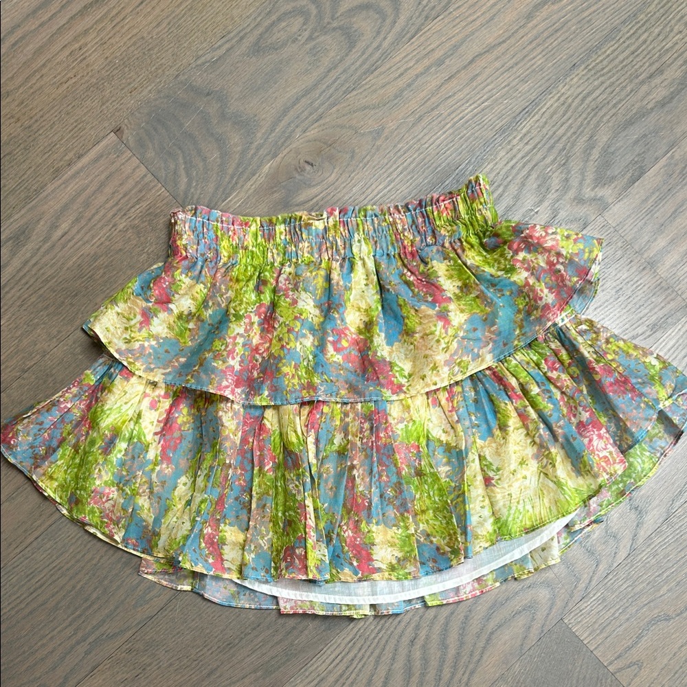 Loveshackfancy Floral Multicolor Layered Skirt